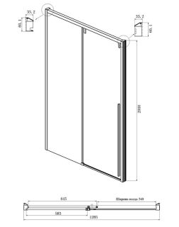 Душевой уголок Ambassador Intense 110021102IX-80IX 130x80см хром/прозрачное