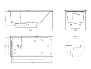 Ванна из искусственного камня Salini Orlanda S-Stone 102026M 170x80см белый матовый
