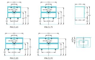Тумба под раковину Kerama Marazzi Piano Classic PIA.CL.65\WHT.M 65 см ясень белый матовый