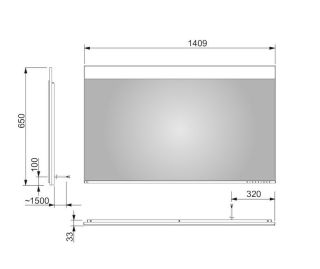 Зеркало с подсветкой Keuco Edition  11596172503 141 см