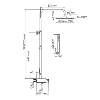 Душевой комплект WasserKRAFT A114.255.217.CB Thermo черный
