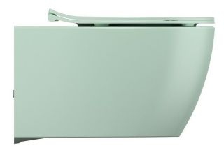 Подвесной унитаз Isvea Sentimenti Neo 10AR02010SV-2T безободковый крышка микролифт мятно-зелёный матовый