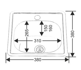 Мойка 3838 Melana 0,6/160 хром с сифоном (022 t *15)
