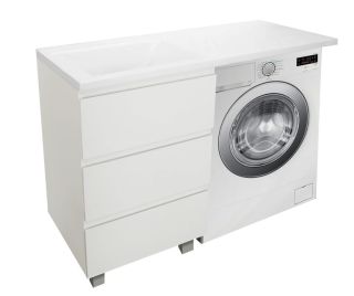 Напольная тумба под раковину Эстет Dallas Luxe ФР-00002293 Л/П 115см три ящика белый