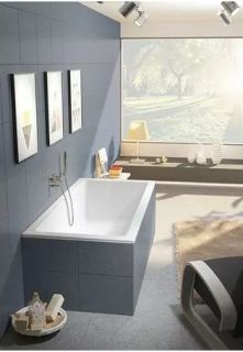 Акриловая ванна Riho Rethink Cubic Fall B108013005 заполнение через перелив 190х80см  белый