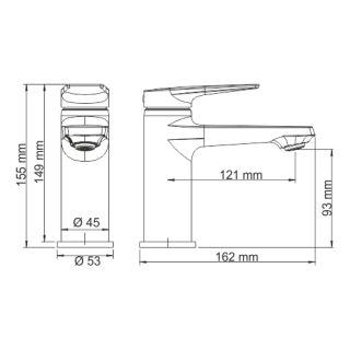 Встраиваемый смеситель для раковины Swedbe Platta 5503 хром
