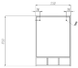 Зеркальный шкаф Акватон Йорк 55см белый/ясень фабрик 1A173202YOAV0