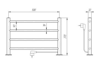Полка электрическая Domoterm DMT-T4 38x53 EK R хром
