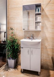 Зеркальный шкаф СанТа Ника 101084 50см левый фацет белый