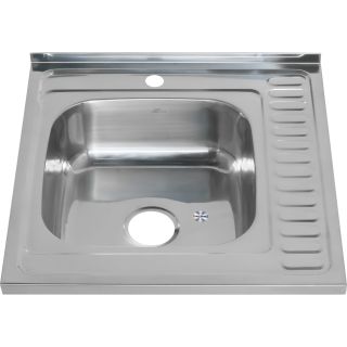 Мойка 6060 L Melana 0,8/180 левая хром с сифоном (006/2 L *10)