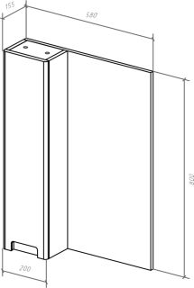 Зеркало-шкаф Bellezza Пегас 60см левый бежевый 00000008037