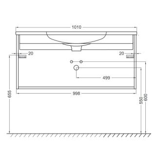 Тумба под раковину Jacob Delafon Madeleine EB1318-J53 100 см чёрный матовый