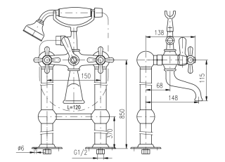 Смеситель для ванны Rav Slezak Morava Retro MK150.5/2SM бронза