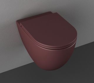 Подвесной унитаз Isvea Infinity 10NF02001SV-2R безободковый крышка микролифт бордовый матовый