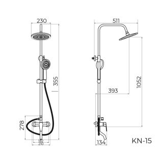 Душевая система Knotlor KN-15, хром