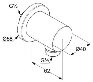 Шланговое подключение Kludi Nova Fonte Puristic 2054353-15 белый матовый
