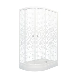 Душевой уголок Triton Коралл Щ0000061781 правый 120x80 см профиль белый стекло мозаика