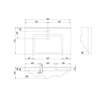 Умывальник мебельный Dreja Гармония-80