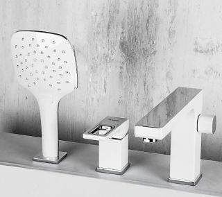 Смеситель на борт ванны Gappo G1117-8 белый/хром