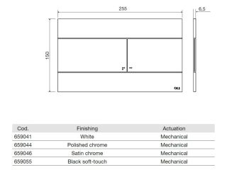 Панель механ. двойная SLIM, пластик, хром глянцевый, Oliveira