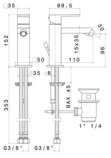 Смеситель для биде Kerama Marazzi Futura 66425KM.21.018 хром