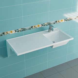 Раковина над стиральной машиной СанТа Лидер 900107N 100см правая белый