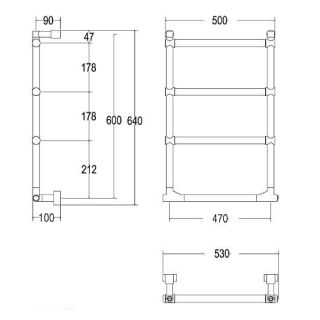 Полотенцесушитель электрический Margaroli Sole 512/4/530 Switch Gold GD 63x53 см золото