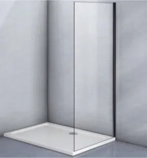 Боковая панель Veconi KP-05B, 700х1900 черный, стекло прозрачное