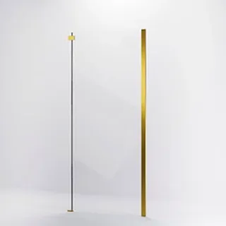 Боковая панель Veconi KP-06G, 900х1950 ,брашированное золото, стекло прозрачное