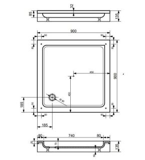 Экран для поддона Эстет Гамма М ФР-00000882 90x90см