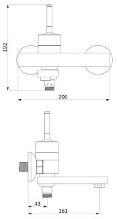 Смеситель для ванны и душа Damixa Arc чёрный матовый 291000300