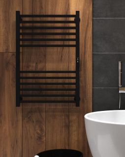 Полотенцесушитель электрический Indigo Attic LСLATCE80-40BRRt с таймером 80x40 см чёрный муар