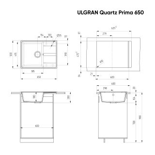 Кухонная мойка Ulgran Quartz Prima 650-10 песок