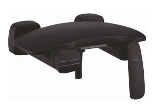 Смеситель для ванны Rose R1102H с каскадным изливом чёрный матовый