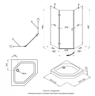 Душевой уголок Triton Сигма Щ0000056815 100x100 см профиль хром стекло прозрачное