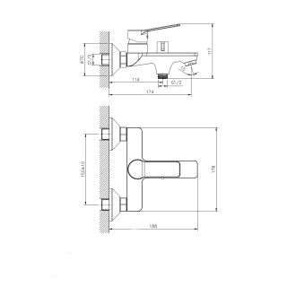 Смеситель для ванны с коротким изливом RUSH Haiti (HA1935-44)