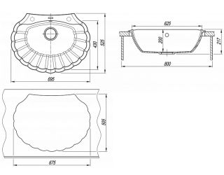 Кухонная мойка Florentina Гребешок бежевый