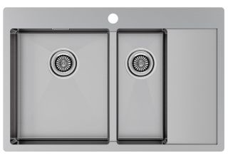 Мойка кухонная Paulmark Kroner PM227851-BSL левая брашированная нержавеющая сталь