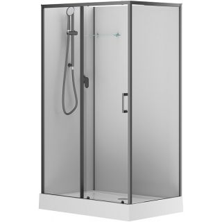 Душевая кабина Aquanet Passion EVO 120L Black 282012 120x80 см профиль чёрный стекло прозрачное