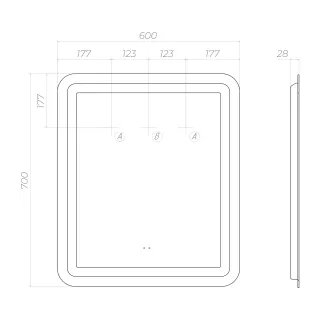 Зеркало с подсветкой Vigo Jess Classic 239 60 см