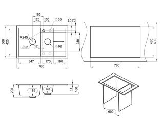 Мойка кухонная Granula 7802, АЛЮМИНИУМ
