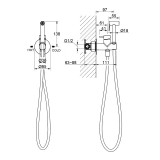 Гигиенический душ со смесителем Timo Saona 2337/16SM белый матовый