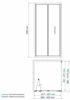 Душевой уголок Wasserkraft Weser 90x100см серебристый 78F18