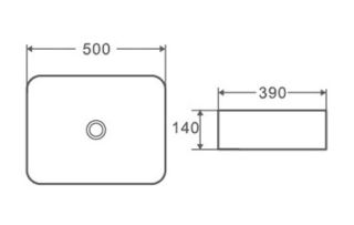 Раковина накладная DQ Berlin DT1431316 50см белый