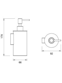 Дозатор для жидкого мыла WHITECROSS Ergo ER2244GM настенный вороненая сталь