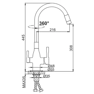 Смеситель для кухни Frap F4396-8  белый