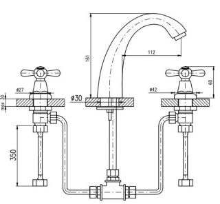 Смеситель для раковины Rav Slezak Morava retro MK333.5Z золото