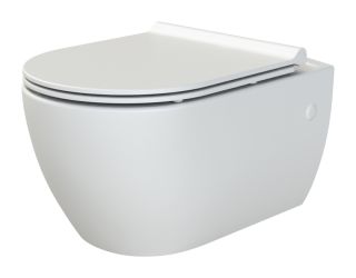 Подвесной унитаз Boheme Bianca 963-SET-2-W безободковый с функцией биде белый глянец