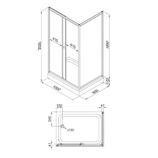 Душевой уголок Triton Фьюжн Щ0000045120 100x80 см профиль белый стекло с узором