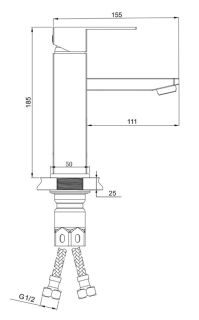 Смеситель для раковины РМС SUS125BL-001F чёрный